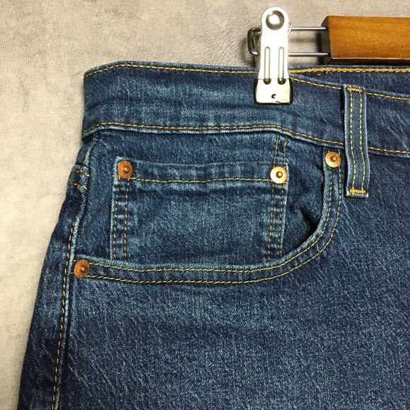Levis Mens 502 Taper Fit Blue Jeans size 40x30 Stretch Denim Pants Copper Rivets - Picture 10 of 13